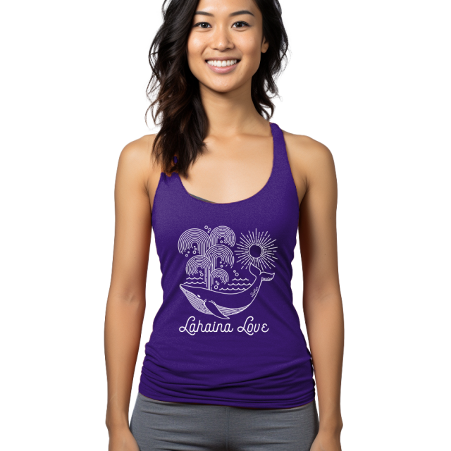 Lahaina Love Whale Women's Racerback Tank